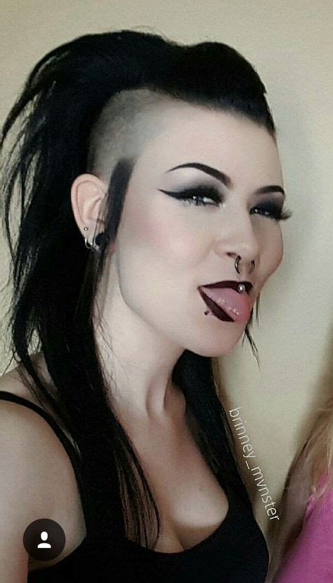 Long Hair Shaved Sides Long Mohawk Gothic Punk Hairstyles Sexy Makeup