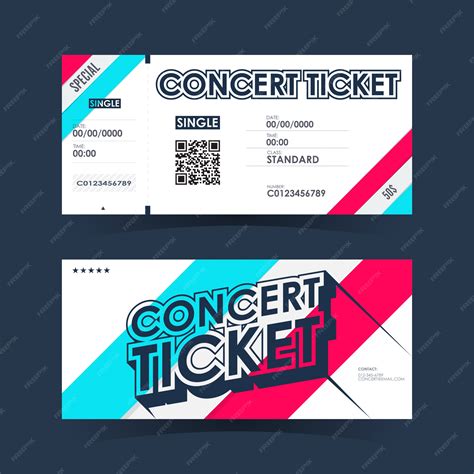 Tarjeta de entradas para conciertos. plantilla de elemento para el