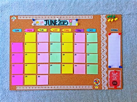 Cork Calendar Board