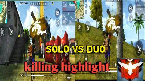 Solo Vs Duo Killing Highlight 14 Kill 🥵😱in Rank Match Garena Free