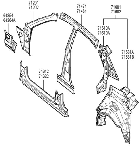 71312 3DD00 Genuine Hyundai Panel Side Sill Outrer LH