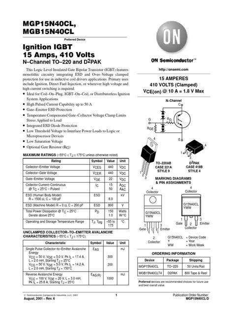 Data Sheet IGBT | PDF | Field Effect Transistor | Ignition System