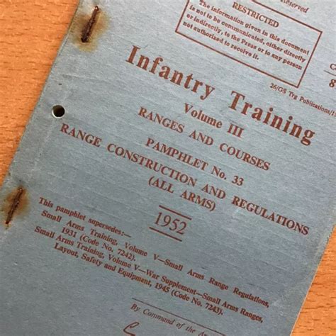 Original 1952 British Army Infantry Training Pamphlet Range