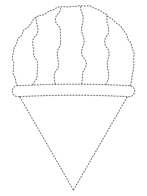 Printable Ice Cream Tracing Worksheet Coloring Page Download Print