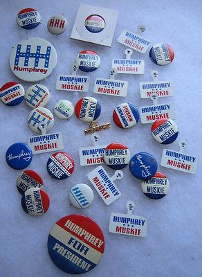 Vintage Hubert Humphrey Hhh Humphrey Muskie Campaign