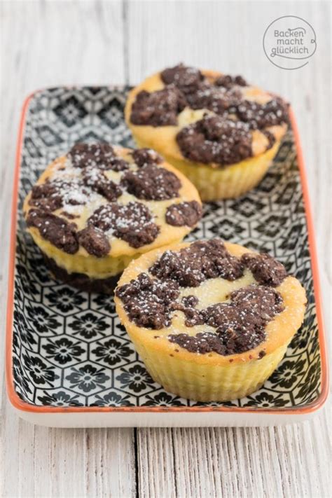 Käsekuchen Muffins mit Streuseln Backen macht glücklich