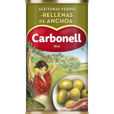 Aceitunas Verdes Rellenas De Anchoa Lata 150 G Neto Escurrido