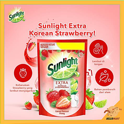 Jual ORIGINAL Sunlight Korean Strawberry Pouch 650ml Sabun Cuci