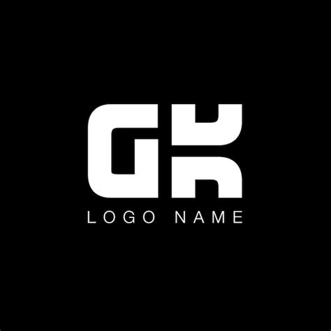 Premium Vector | Gk letter business logo in black and white color