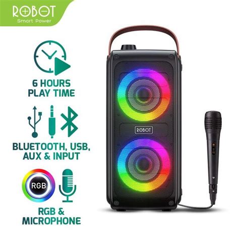 Jual Robot RB490 BOOMBOX Portable Bluetooth Karaoke Bluetooth Speaker