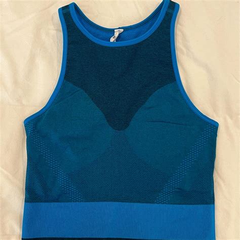 Lululemon Blue Workout Top With A Built In Depop