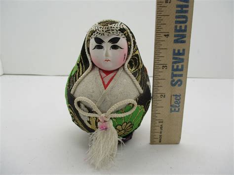Vintage Japanese Gofun And Papier Mache Roly Poly Hime Daruma Wedding