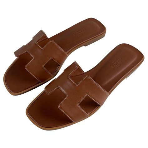 Hermès Oran Sandals Brown Leather Ref572933 Joli Closet