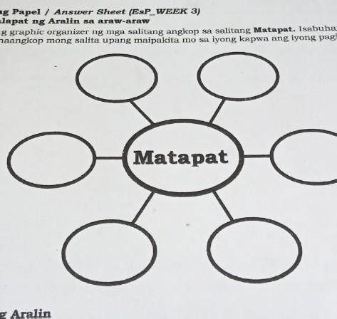 Edukasyon Sa Pagpapakatao Ikalawang Markahan Week Sagutang Papel