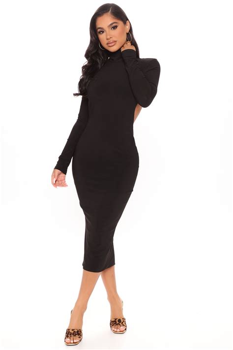 Noelle Backless Midi Dress Black Fashion Nova Dresses Fashion Nova