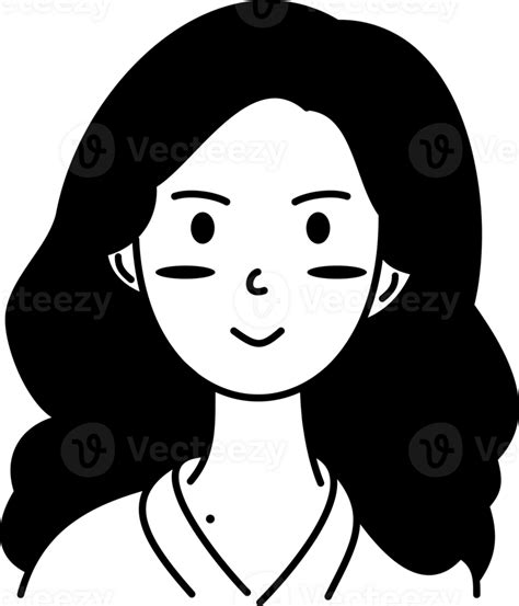 Cute Beautiful Women Doodle Icon 35995216 Png