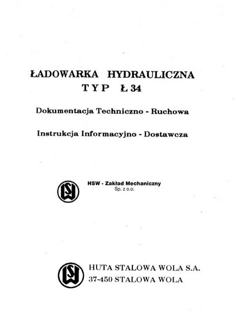 Dokumentacja techniczno ruchowa ładowarka Ł 34 DTR za 45 zł z eu