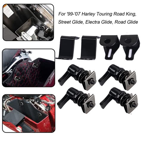 Saddlebag Lever Lock Bolts Mount Bracket Kit For Harley