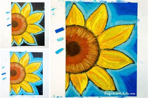 Beautiful Chalk Pastel Sunflowers Art Project For Kids Sunflower