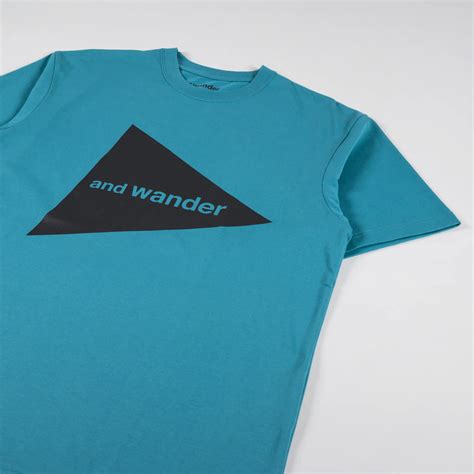 And Wander Japanese Mens Short Sleeve Big Logo T Shirt Blue