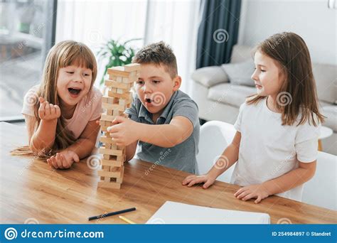 Building a Tower. Playing Game Stock Image - Image of background ...