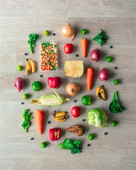 Flat Lay Of Fruits And Vegetables · Free Stock Photo