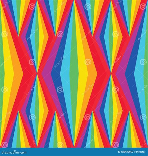 Rainbow Symmetry Stylish Diamond Tall Vertical Seamless Pattern Stock