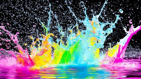 Premium Photo Colored Paint Splashes Isolated On White Background