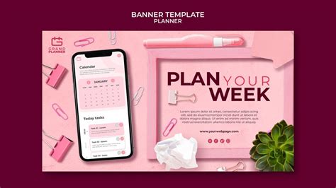 psd realistic planner template