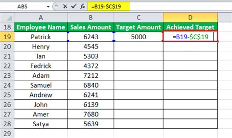 Subtraction Formula In Excel Step By Step Examples