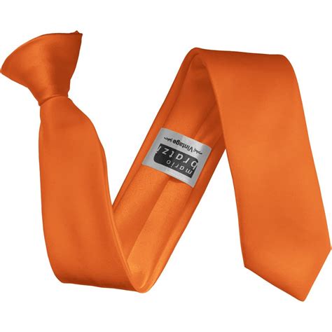 Orange Italian Satin Skinny Clip On Tie – Wrexham Club Ties Ltd