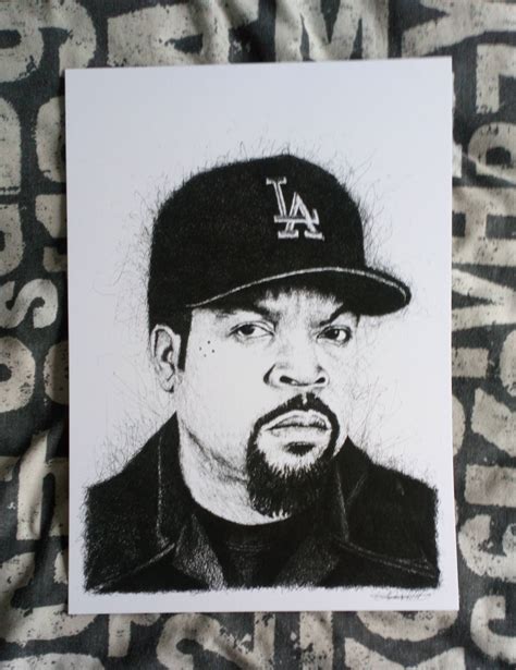 Ice Cube Rapper Hiphop Nwa Artist Art Album Cover Illustration Canvas