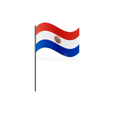 Bandera De Paraguay En La Asta De Bandera Colores Y Proporci N