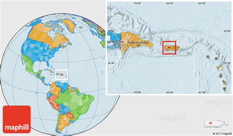 Political Location Map of Utuado