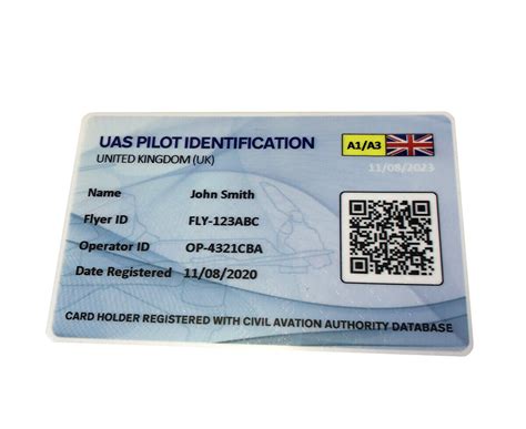 Drone Card UAV Operator ID Card Flyer Grelly UK