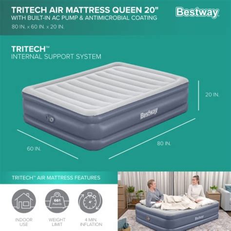 Bestway Tritech Air Mattress W Built In Ac Pump Antimicrobial Coating