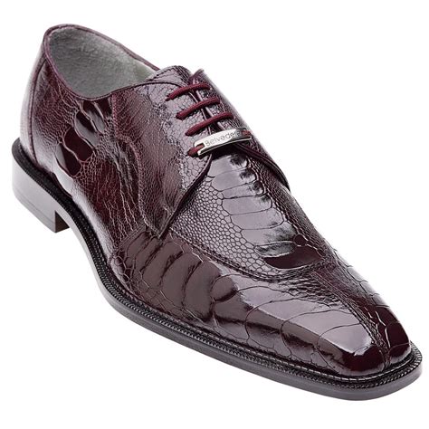 Belvedere Siena Dark Burgundy All-Over Genuine Ostrich Shoes