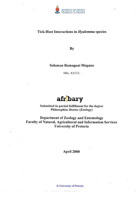 tick host interactions  hyalomma species