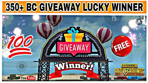 Pubg Mobile Lite Bc Giveaway Lucky Winner Pubg Mobile Lite