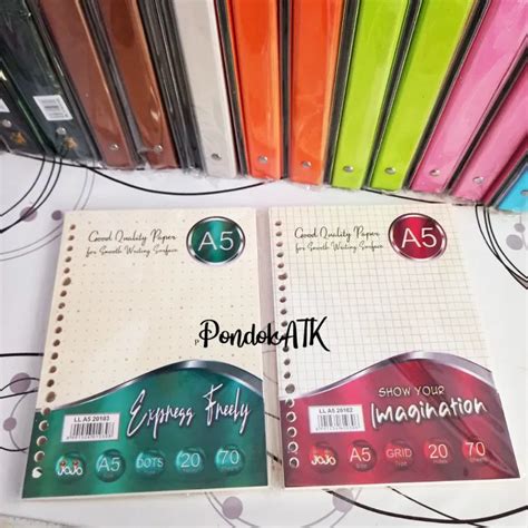 Isi Binder A5 70 Lembar Dots Grid Kertas Binder Titik Kotak Loose Leaf