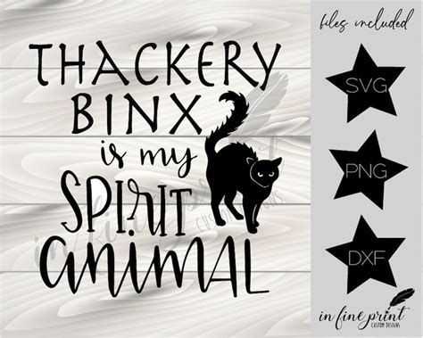 Thackery Binx Spirit Animal Cat Hocus Pocus Svg Etsy