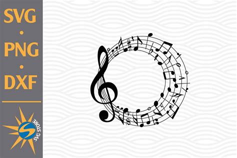 Circle Music Notes SVG PNG DXF Digital Files Include By SVGStoreShop