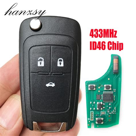 3 Buttons Car Flip Folding Key 433MHz For Chevrolet Cruze Malibu Aveo