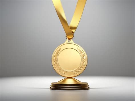 Pinnacle Of Achievement Medalha De Ouro Em Branco Mockup Stand Front