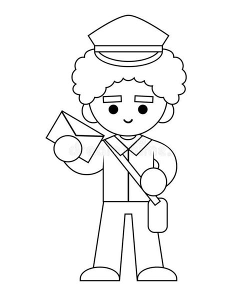 Cartero niño Sonriente para colorear imprimir e dibujar ColoringOnly