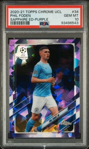 Phil Foden Topps Chrome Uefa Ucl Sapphire Purple