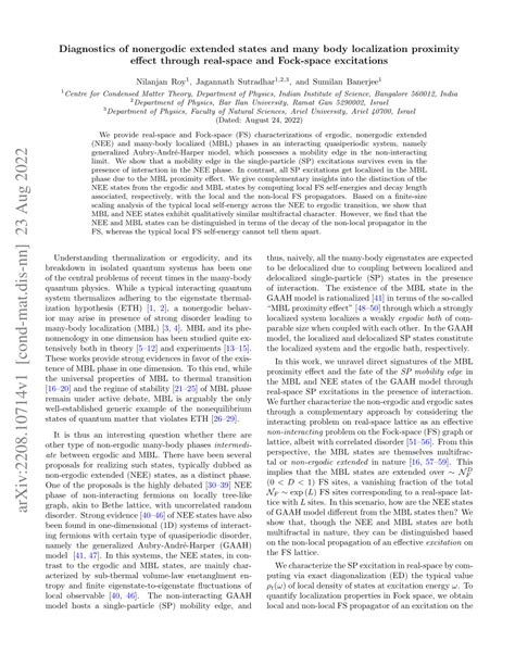 Pdf Diagnostics Of Nonergodic Extended States And Many Body