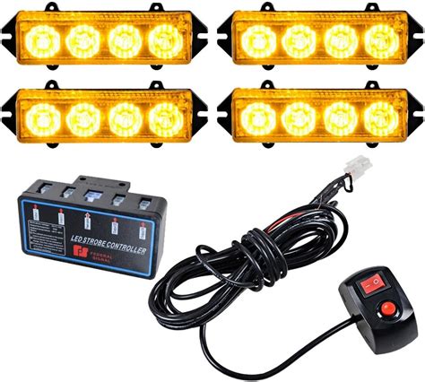 Amazon Astra Depot Pcs Inch Led W Amber Flashing Strobe