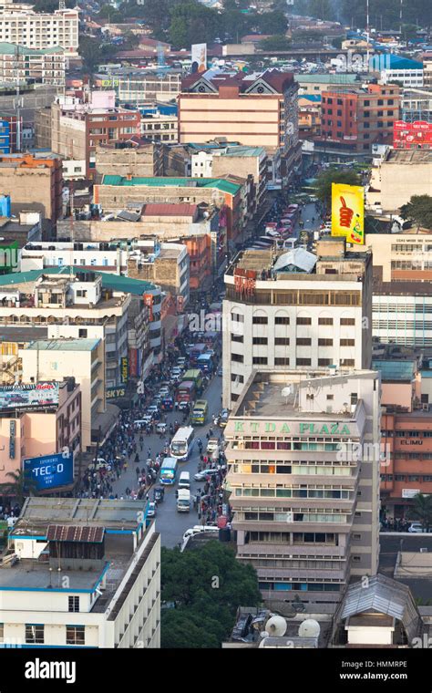 Nairobi Kenya February 7 Lots Of People And Matatus In The Business