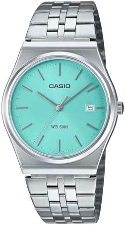 Casio MTP B145D 2A1V Men S Vintage Stainless Steel Turquoise Blue Dial